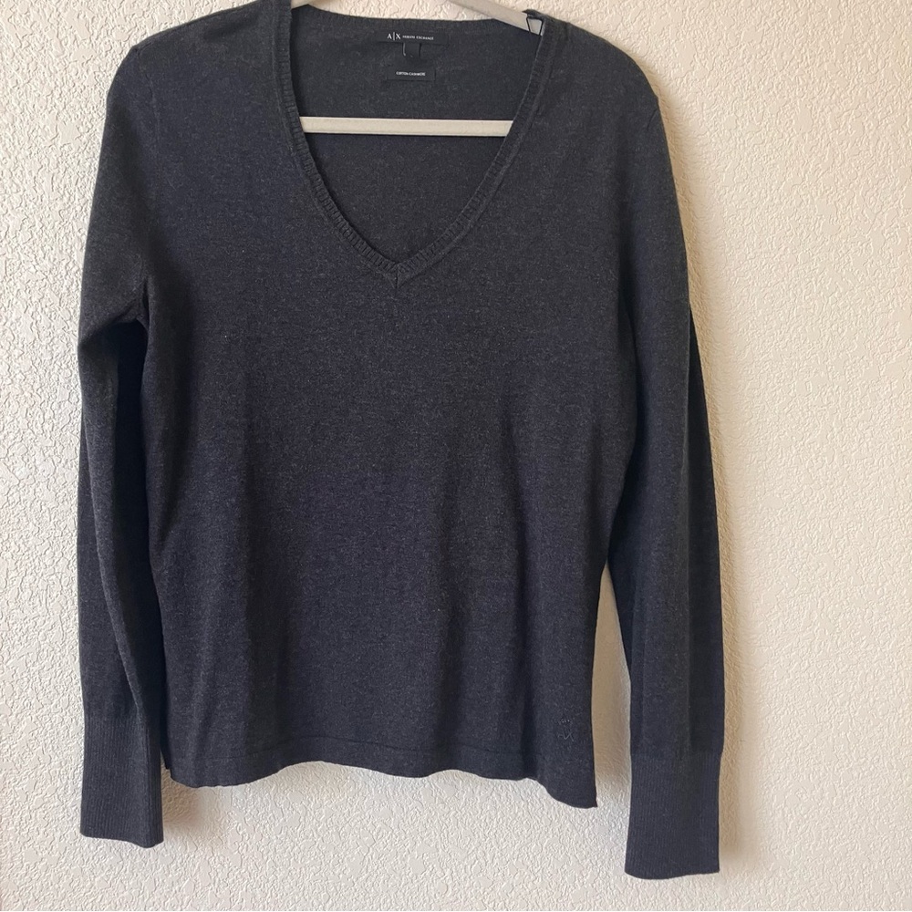 Armani Exchange Grey V-Neck Sweater Large NWT